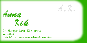 anna kik business card